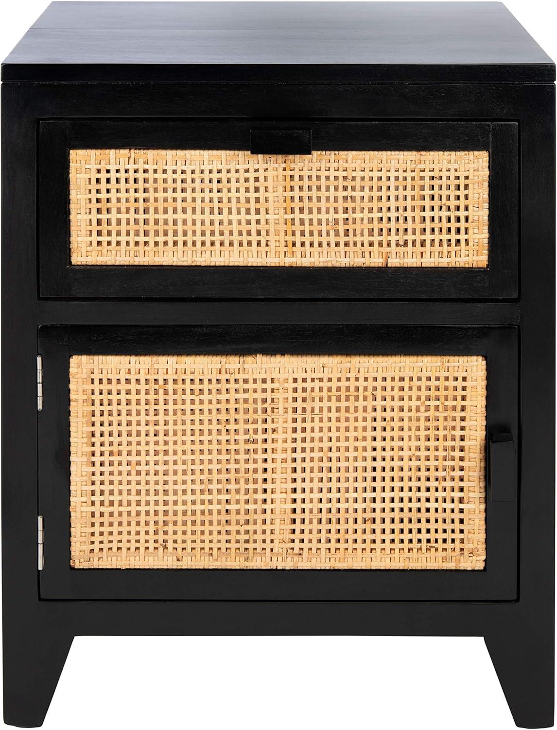 Miya 1 Drawer Nightstand - NST5012 - Black/Natural - Safavieh