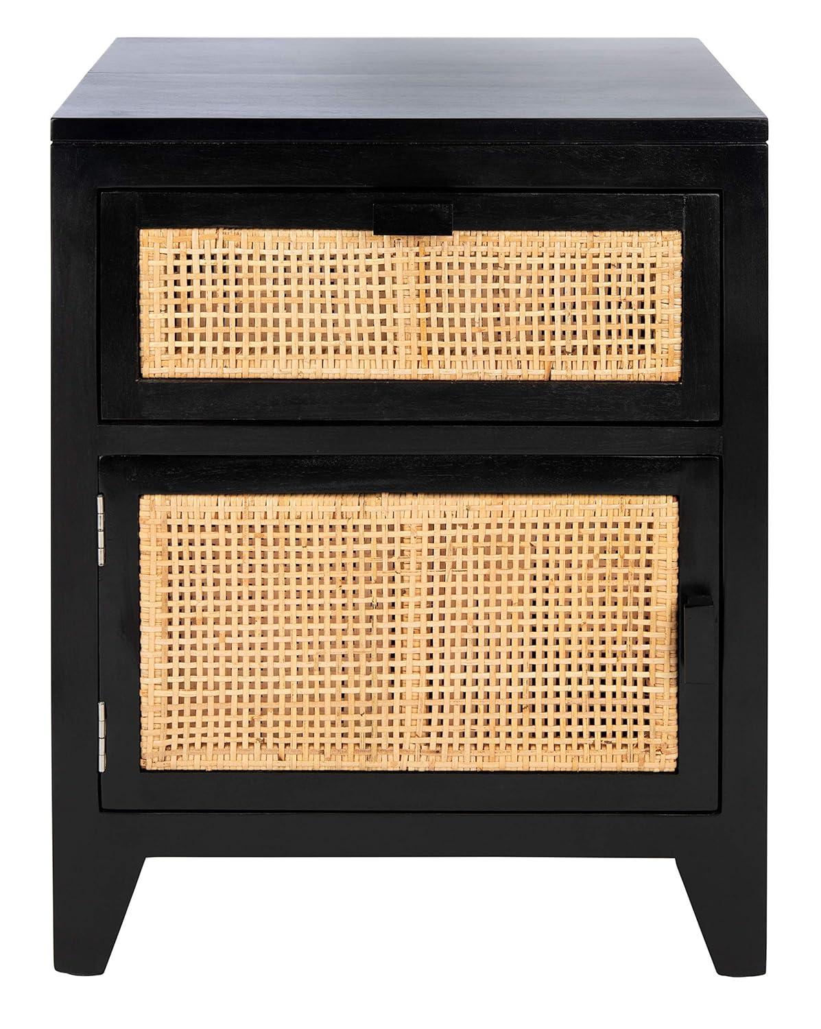 Miya 1 Drawer Nightstand - NST5012 - Black/Natural - Safavieh