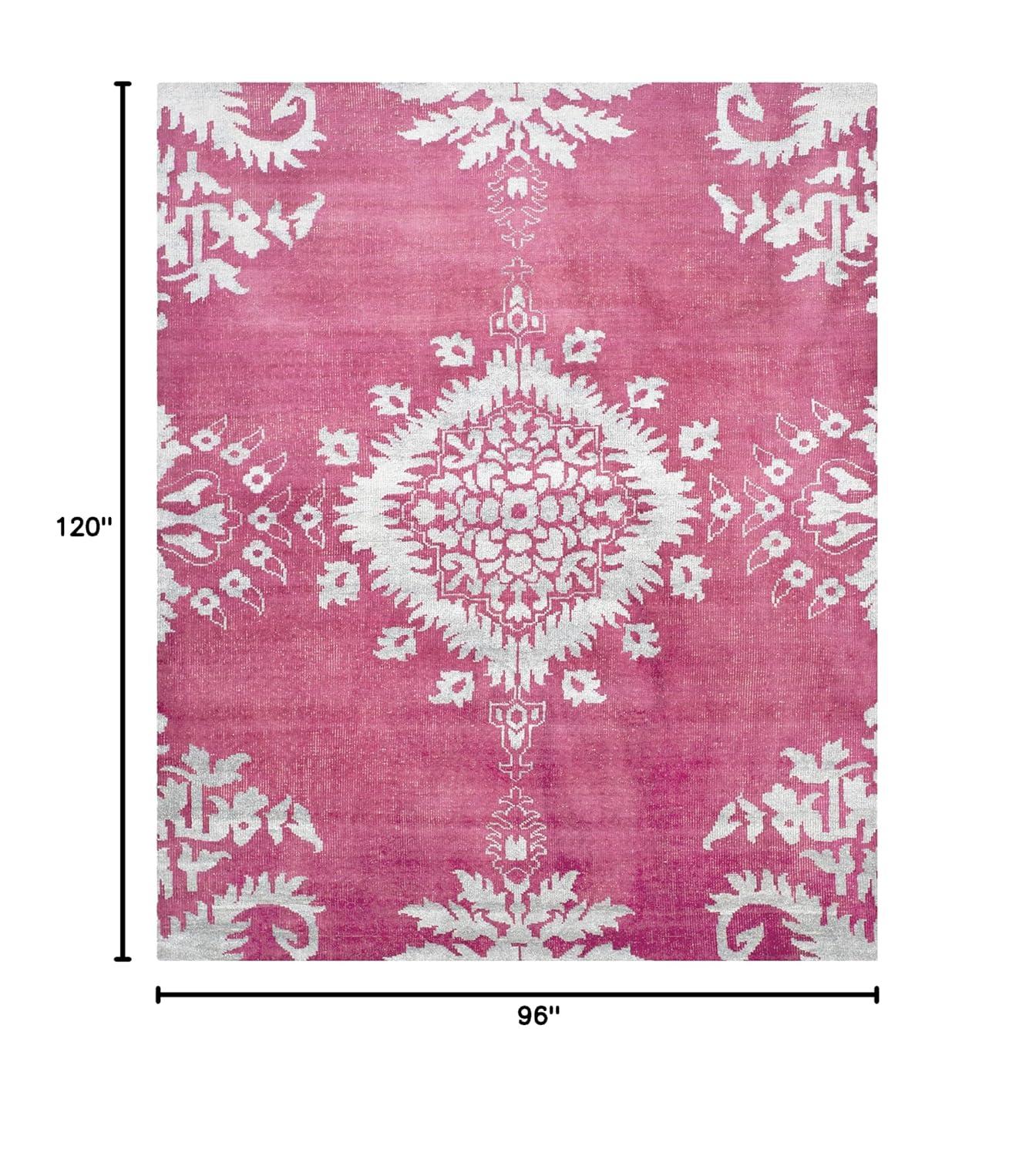 Stone Wash STW235 Hand Knotted Area Rug - Fuchsia - 8'x10' - Safavieh.
