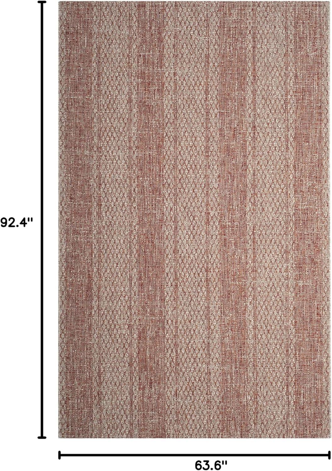 Courtyard CY8736 Power Loomed Indoor and Outdoor Area Rug - Light Beige/Terracotta - 5'3"x7'7" - Safavieh