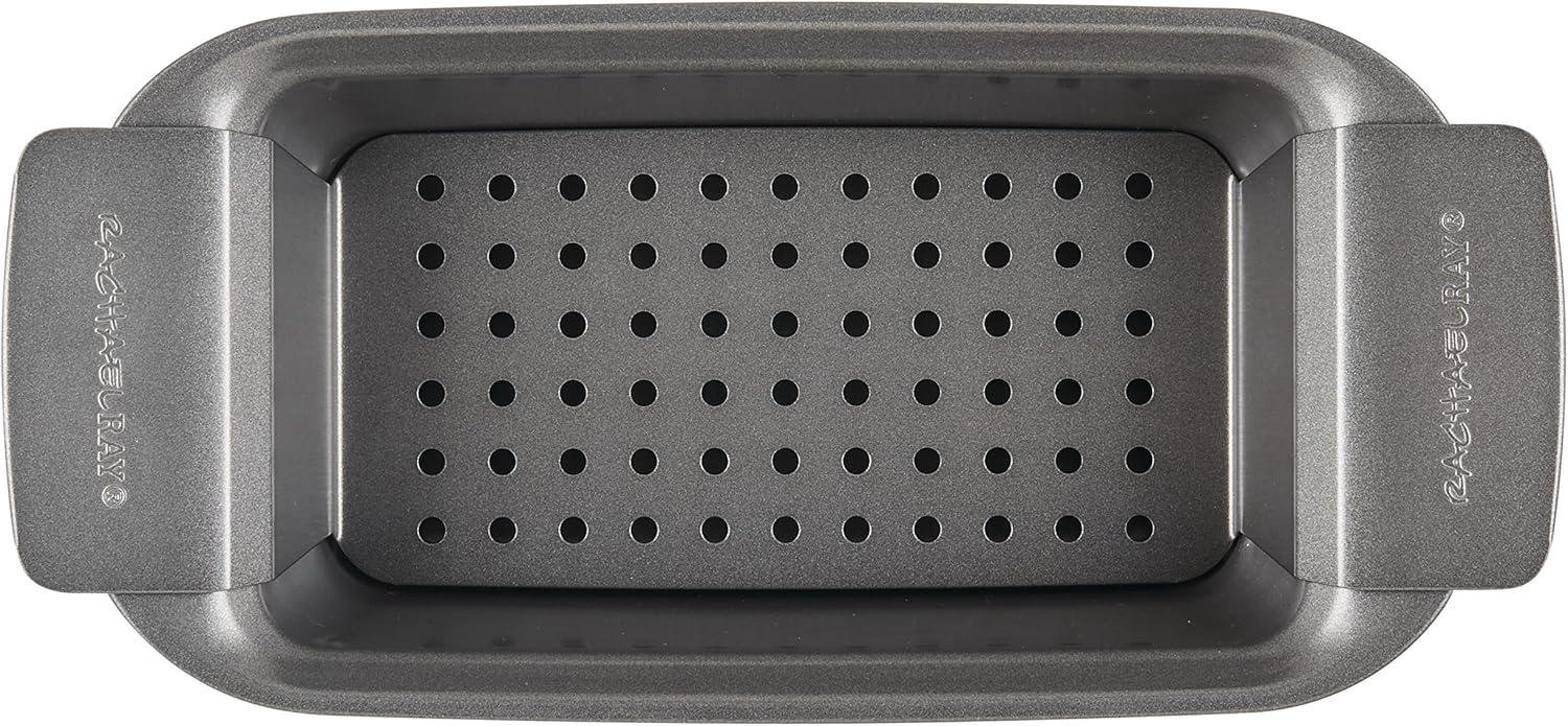 Silver Nonstick Steel Bread and Meatloaf Pan with Insert