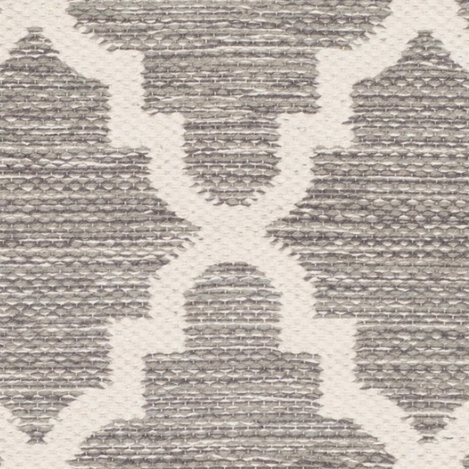 Grey and Ivory Flat Woven Wool Cotton Area Rug