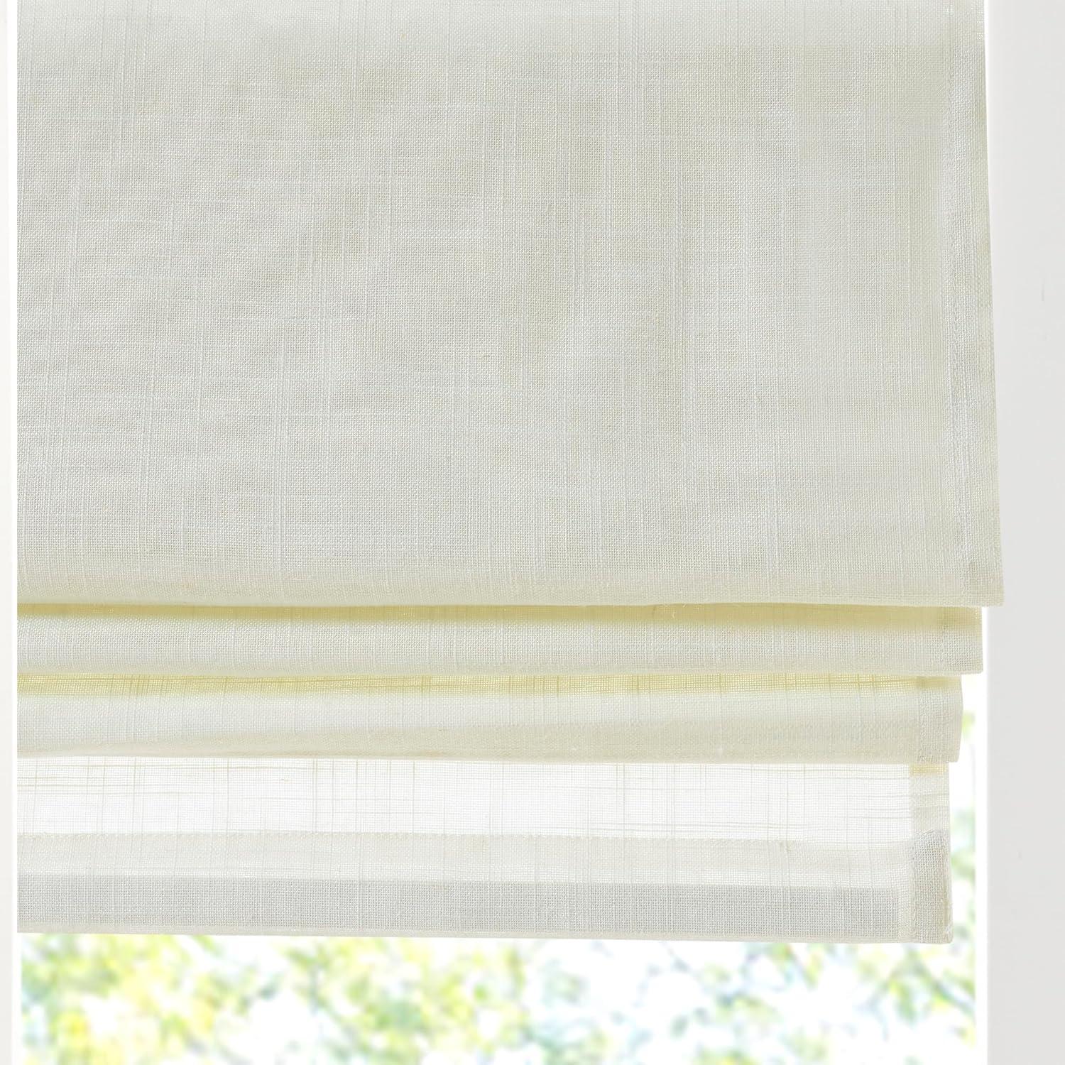 Madison Park Kyler Linen Blend Light Filtering Single Roman Shade