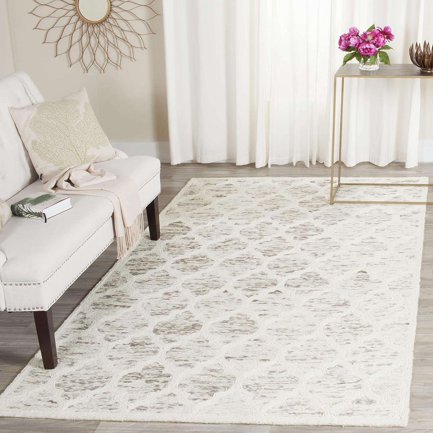 Himalaya HIM121 Hand Loomed Area Rug - Grey/Ivory - 5'x8' - Safavieh.