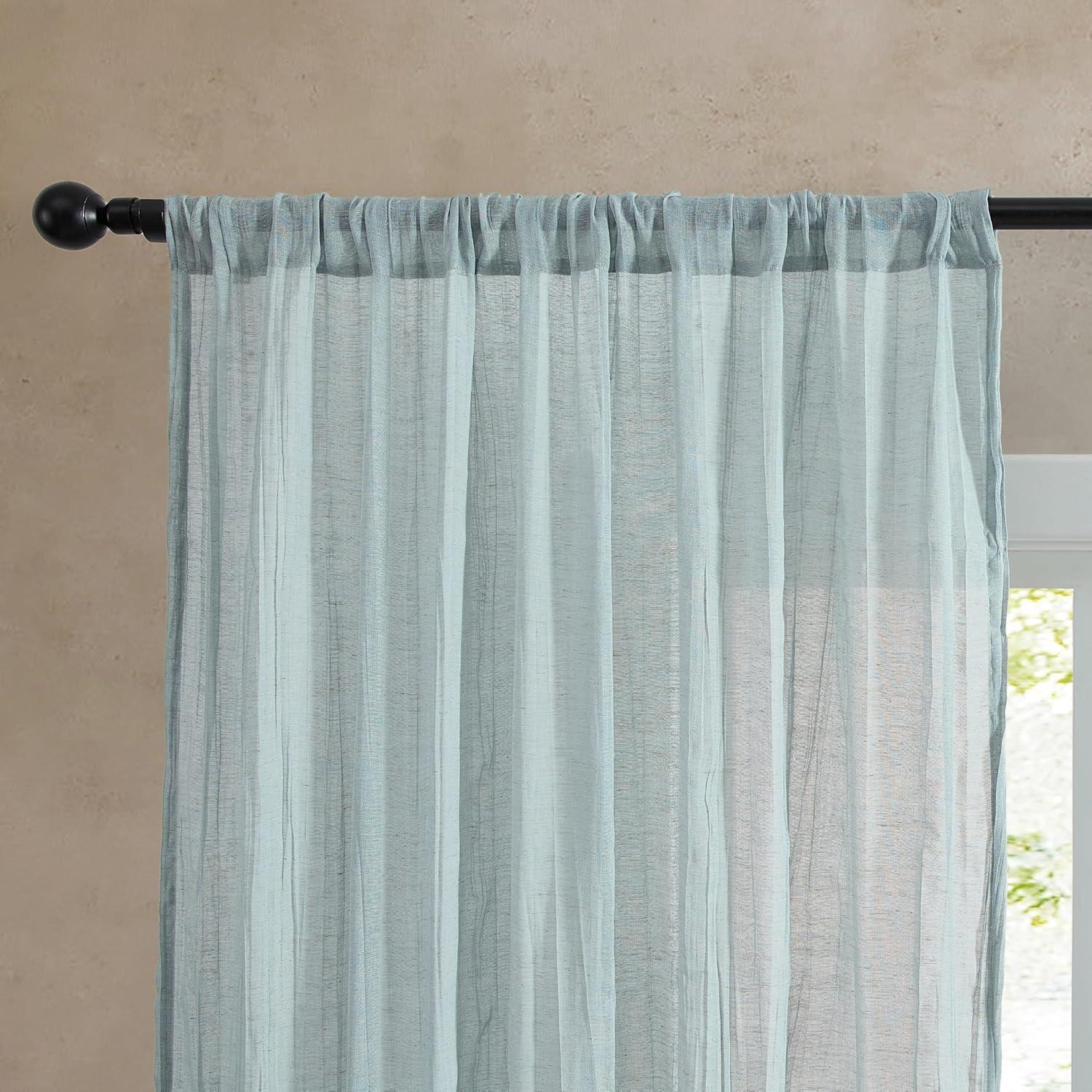 Solid Semi-Sheer Curtain Panels (Set of 2)