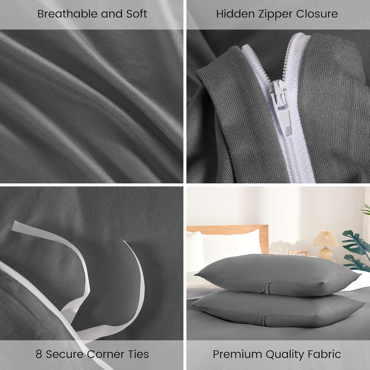 Gray Twin/Twin XL Ultra Soft Microfiber Duvet Cover Set