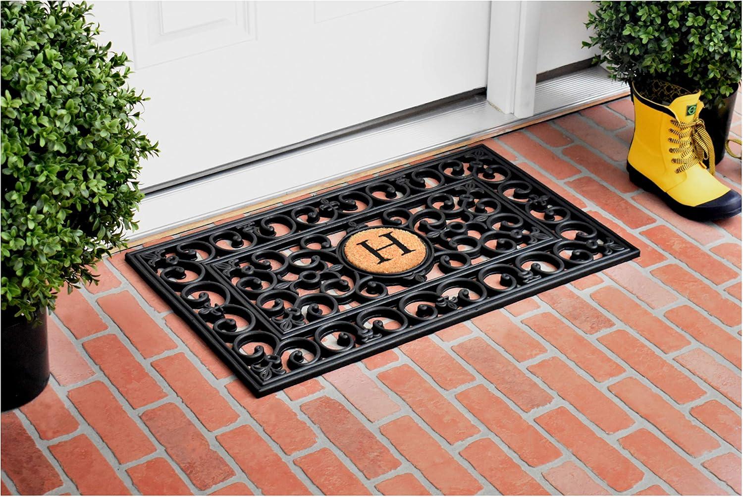 Calloway Mills Rubber Monogram Outdoor Doormat 18" x 30" (Letter H)