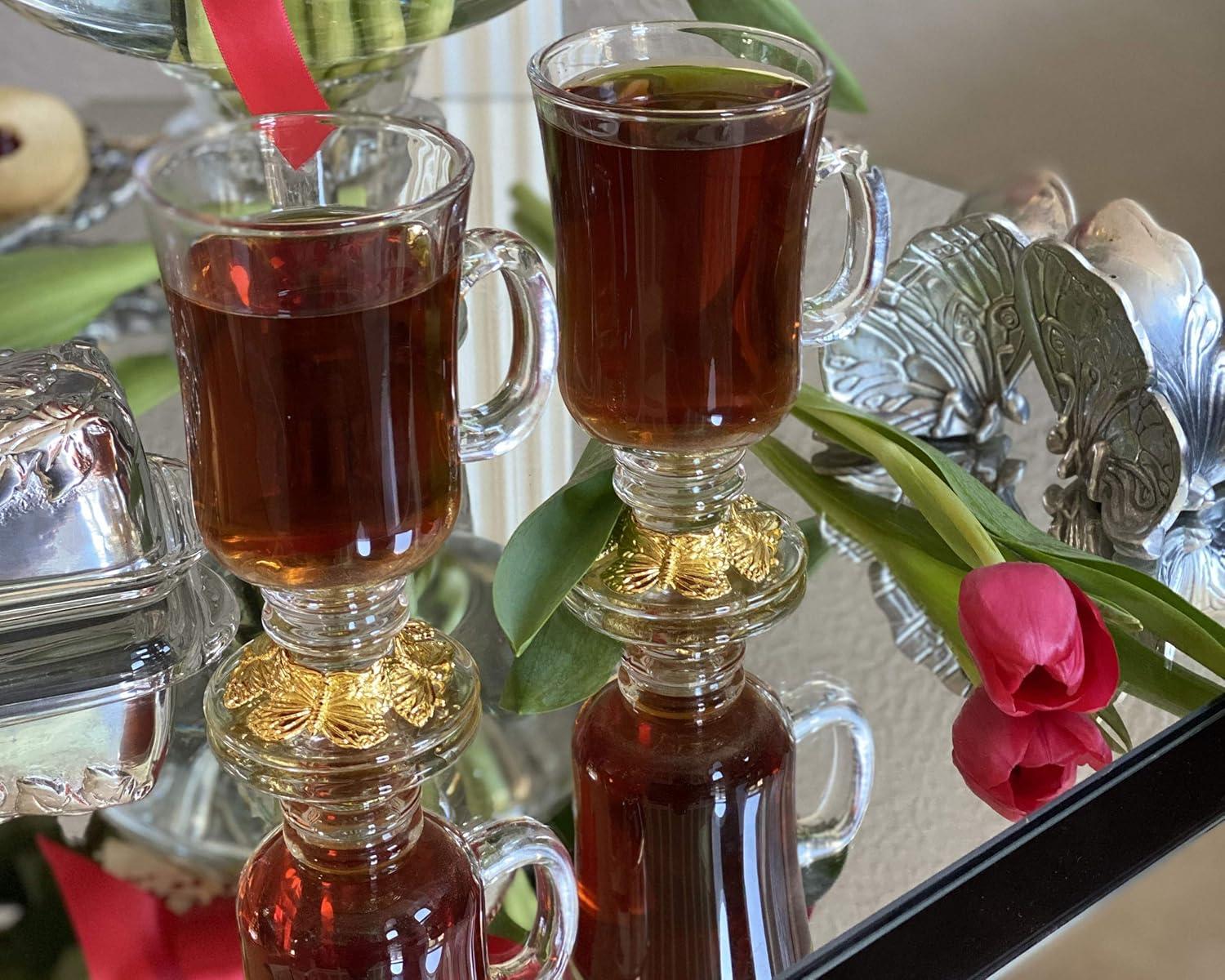 Arthur Court Designs Butterfly Plated Glass Irish Coffee Mug