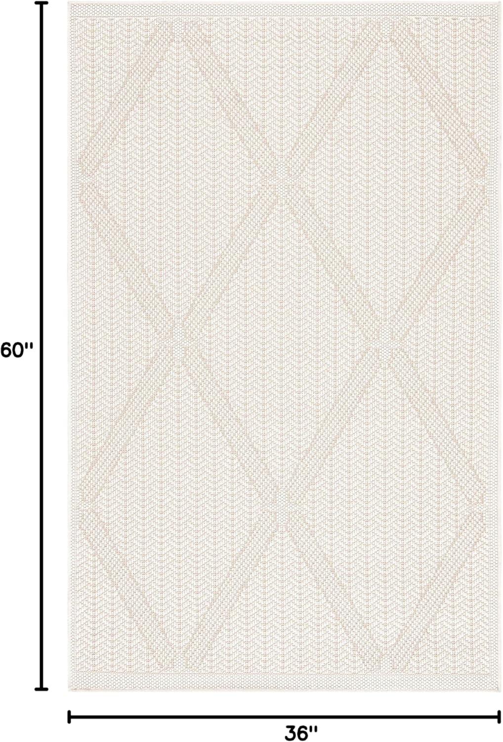 Bermuda BMU811 Power Loomed Indoor/Outdoor Area Rug - Cream/Beige - 3'x5' - Safavieh..