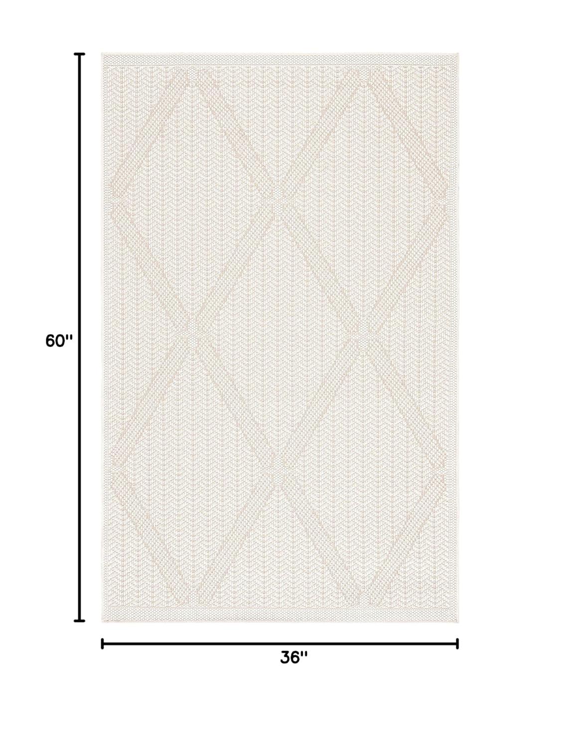 Bermuda BMU811 Power Loomed Indoor/Outdoor Area Rug - Cream/Beige - 3'x5' - Safavieh..