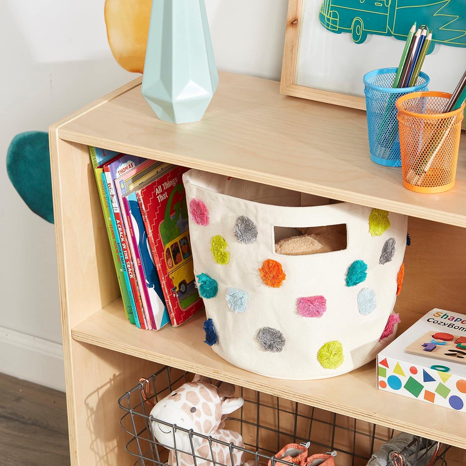 Natural Birch 2-Shelf Kids Storage Organizer