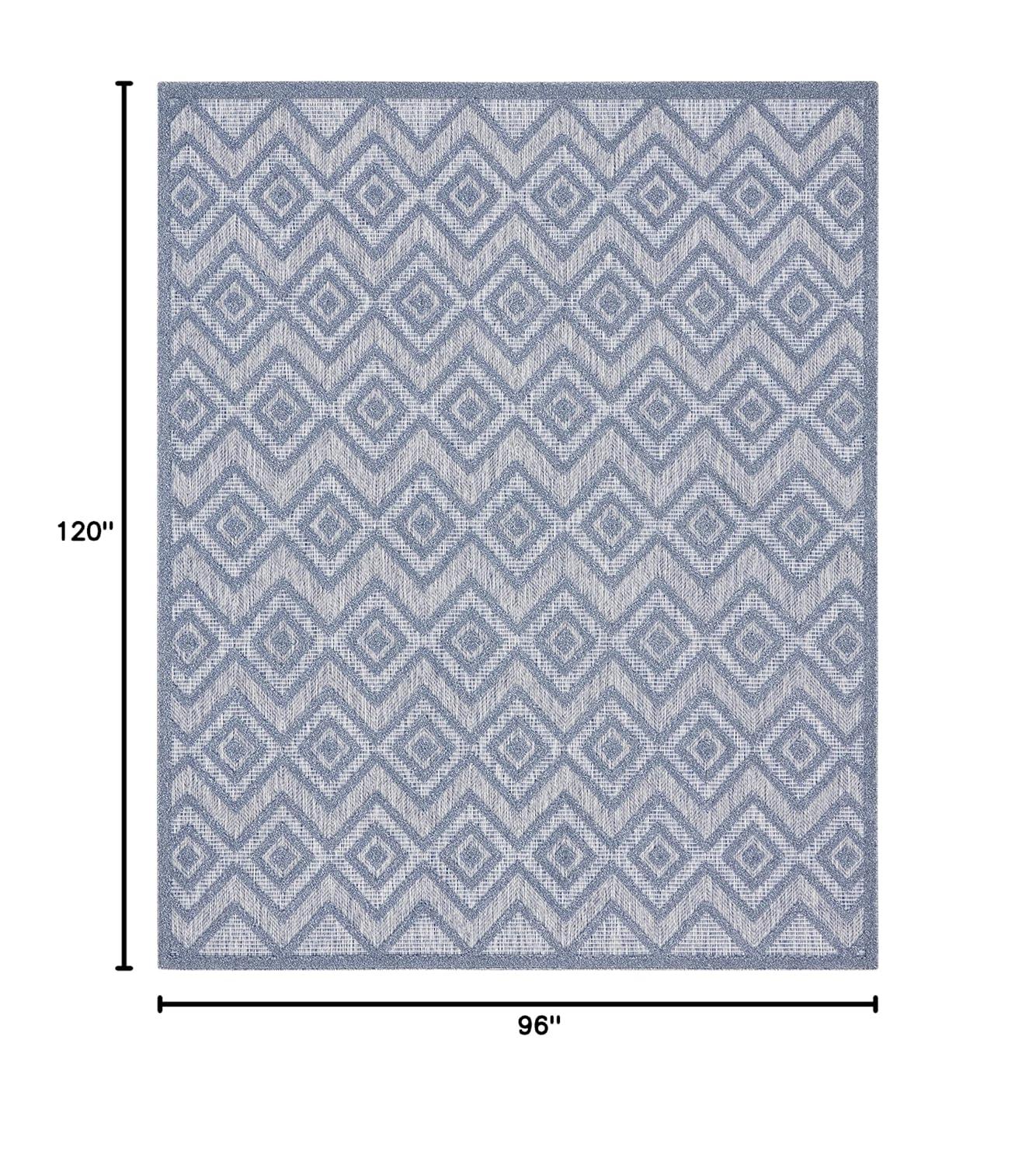 Nourison Versatile 8' x 10' Denim Blue Indoor Outdoor Rug