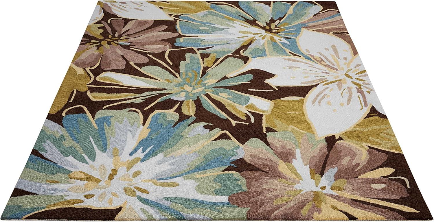 Nourison Fantasy Abstract Floral Chocolate 8' x 10'6" Area Rug, (8' x 11')