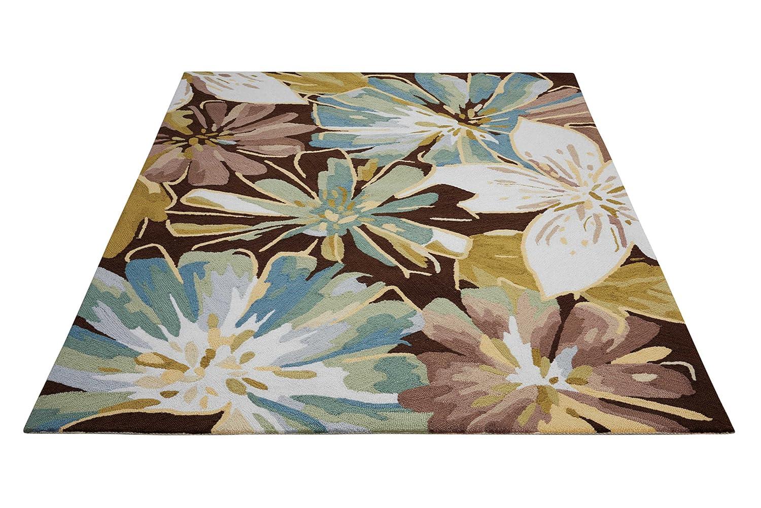 Nourison Fantasy Abstract Floral Chocolate 8' x 10'6" Area Rug, (8' x 11')