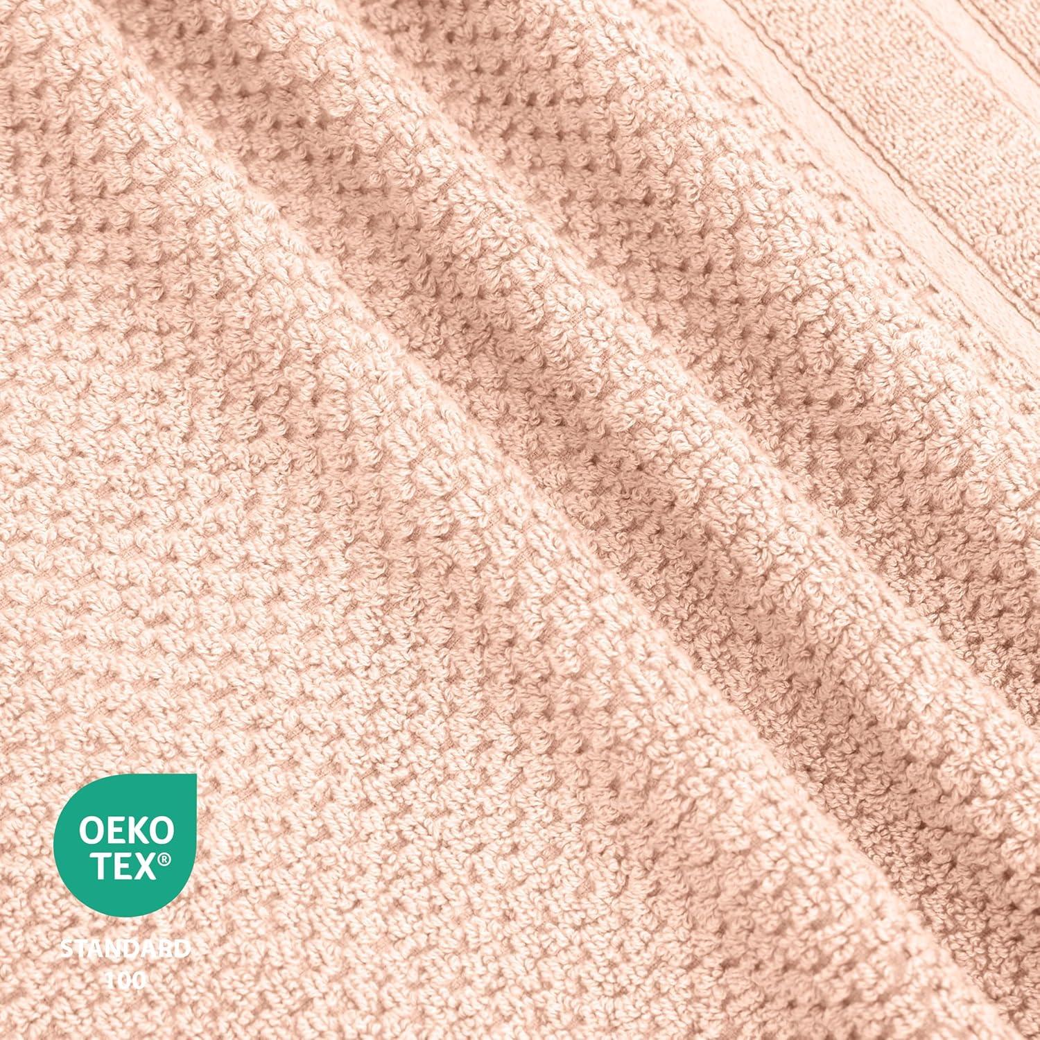 Feather & Stitch NY Luxury Ringspun 625 GSM luxury 6-piece, 100% cotton- super-soft, highly absorbent & quick-dry bath towel set (2 PC - bath, hand & washcloth)  (Set of 6)