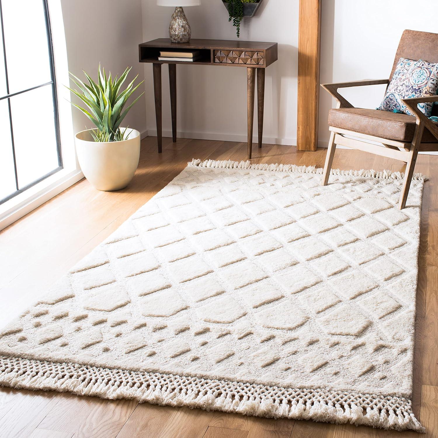 Casablanca CSB651 Hand Tufted Indoor Area Rug - Ivory - 6'x9' - Safavieh