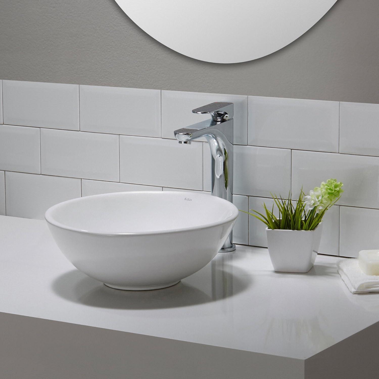 Thin ceramics Circular Vessel Bathroom Sink