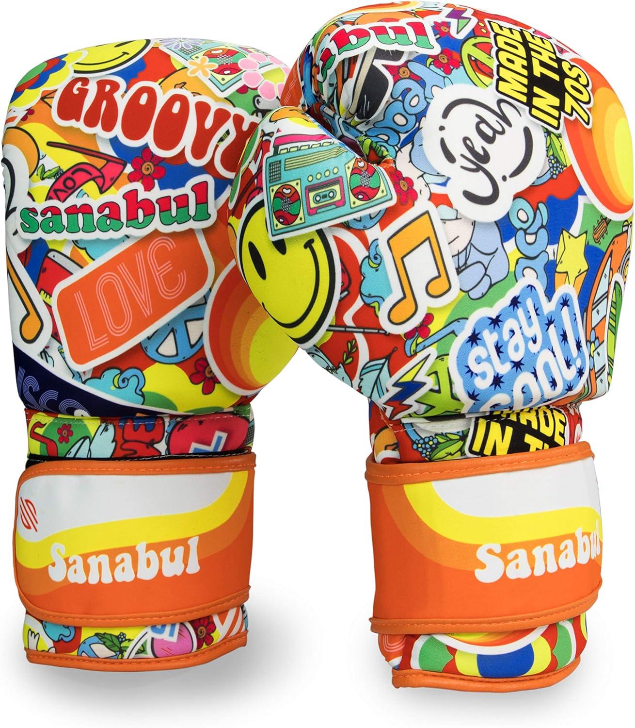 Sanabul Sticker Bomb Adult Boxing Gloves Kickboxing MMA training Punching Heavy Bag