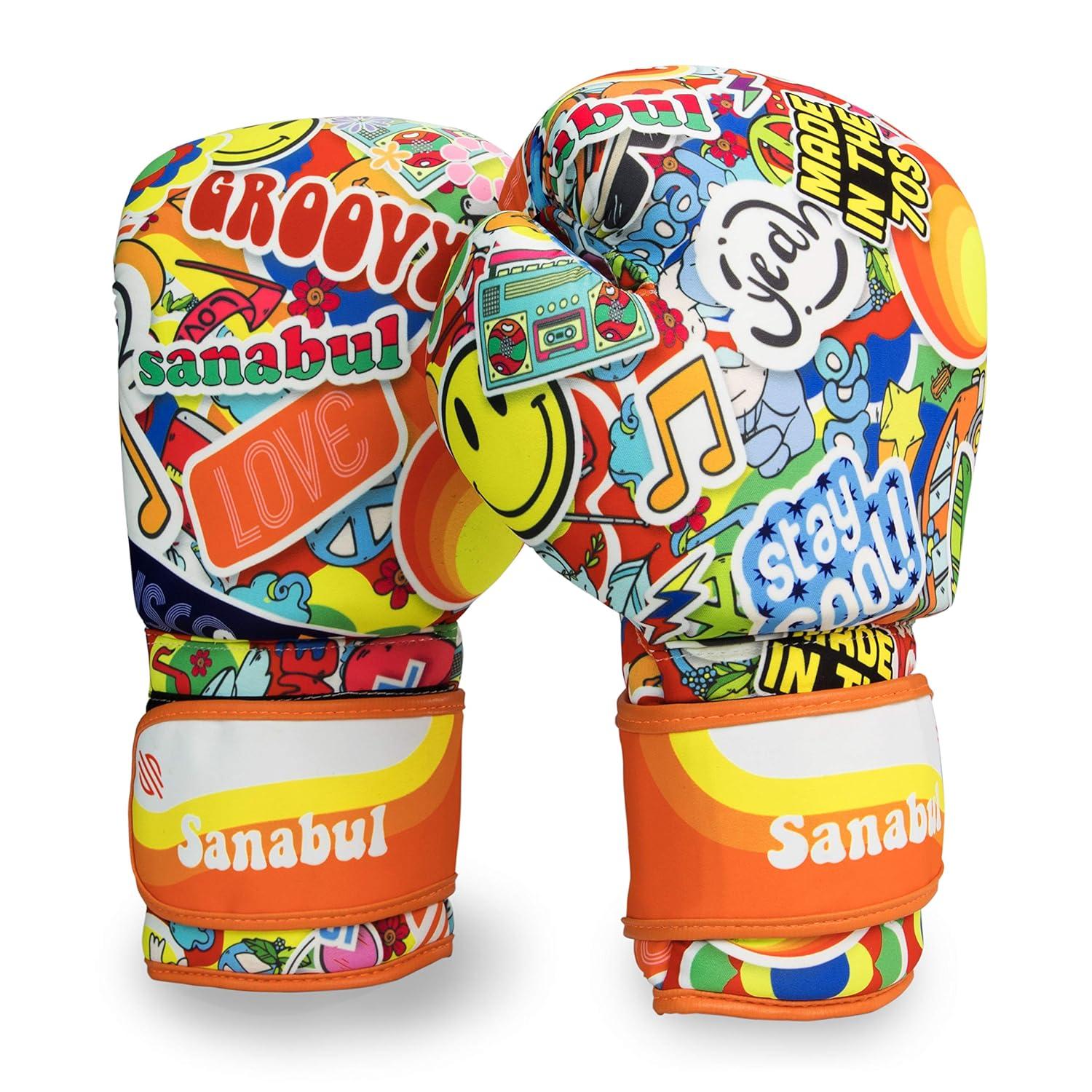 Sanabul Sticker Bomb Adult Boxing Gloves Kickboxing MMA training Punching Heavy Bag