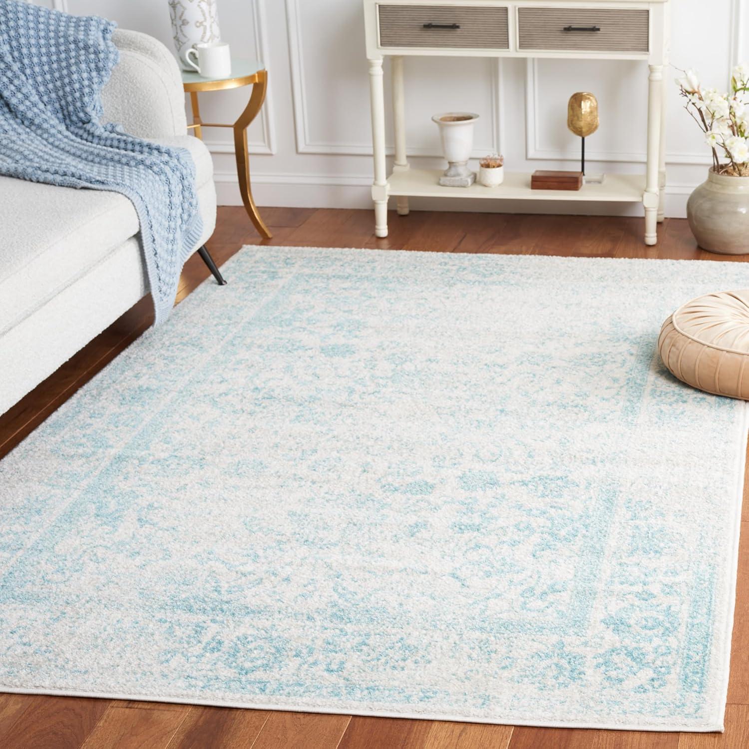 Adirondack ADR109 Machine Made Indoor Area Rug - Ivory/Light Blue - 6'x9' - Safavieh