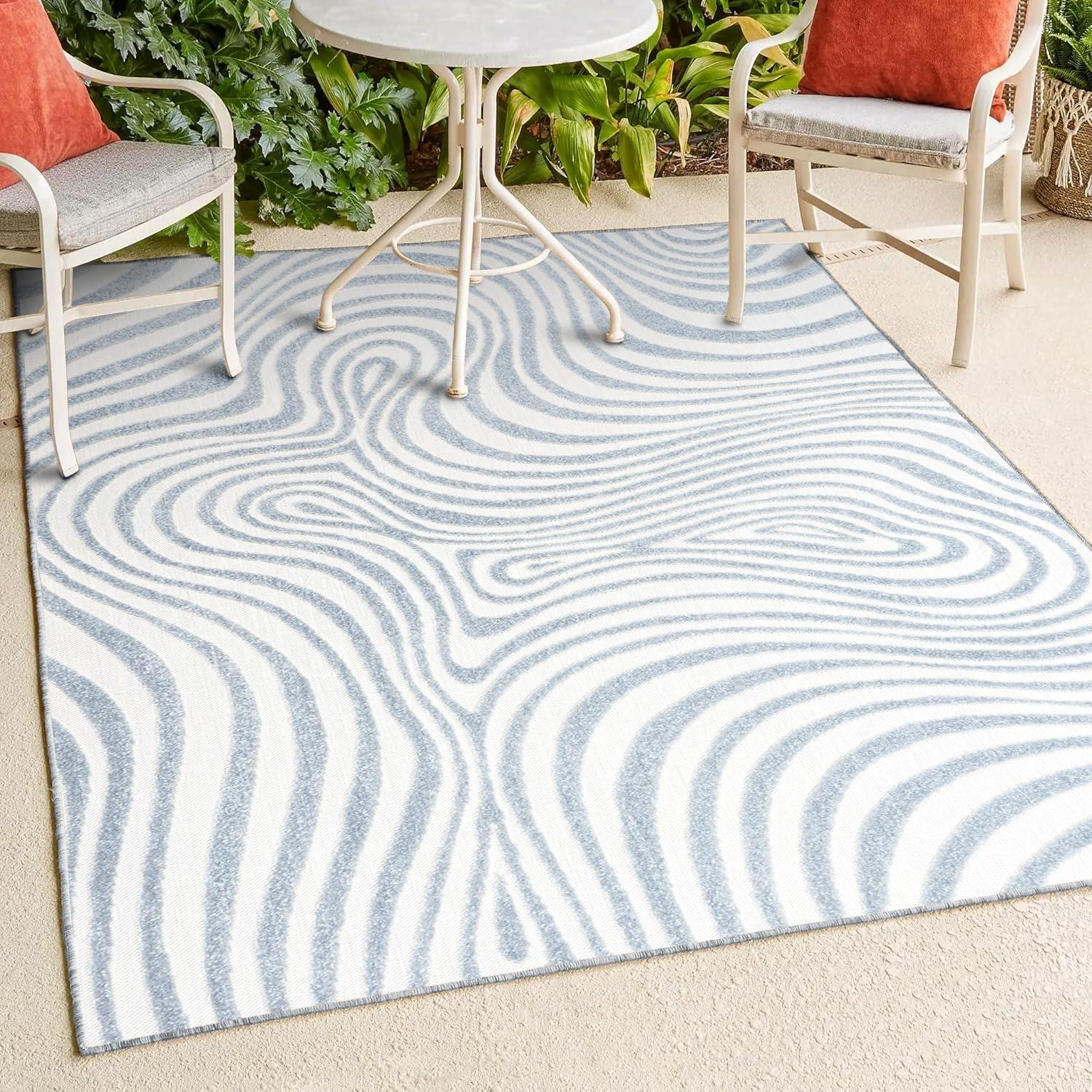 JONATHAN Y Maribo High-Low Abstract Groovy Striped Indoor/Outdoor Area Rug