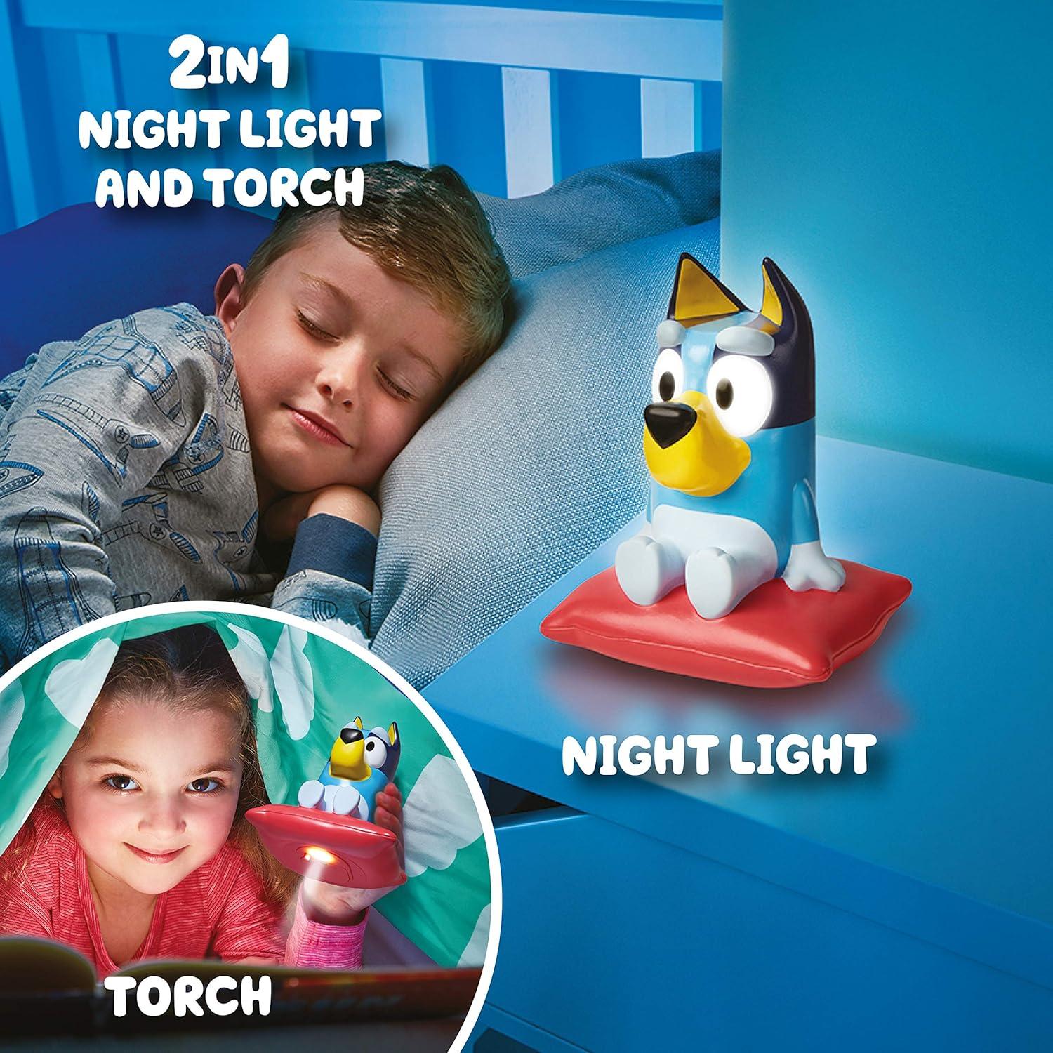 Bluey, 2 in 1 Night Light & Flashlight, LED, Auto-off Timer, Preschool, Ages 1+