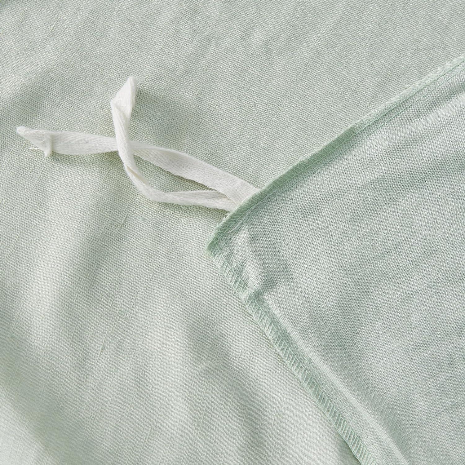 Great Bay Home 100% European Flax Linen Duvet Cover Set, Lightweight, Breathable, 3-Piece Set (Sand, Full / Queen)
