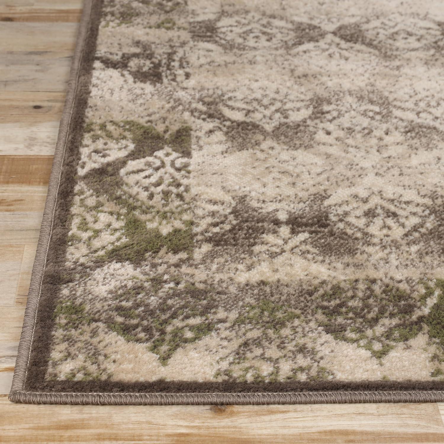Superior Mystique 2' x 3' Indoor Area Rug, Modern Damask Rugs For Living Room Bedroom, Brown
