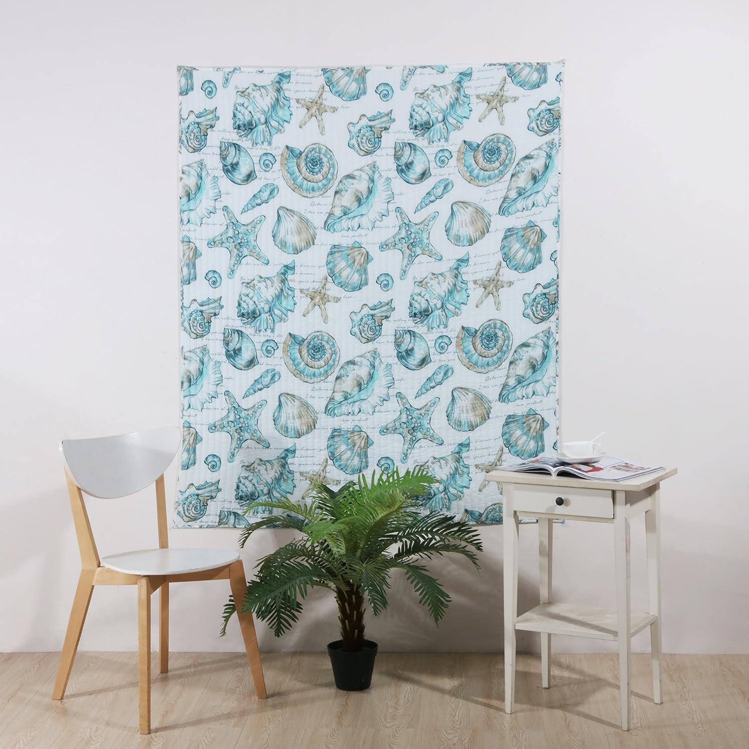 Barefoot Bungalow Cruz Seashell Reversible Quilted Throw