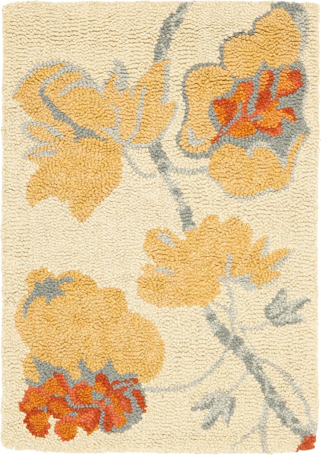 Country Casual Blossom Beige Multi Wool 2'3" x 6' Runner Rug