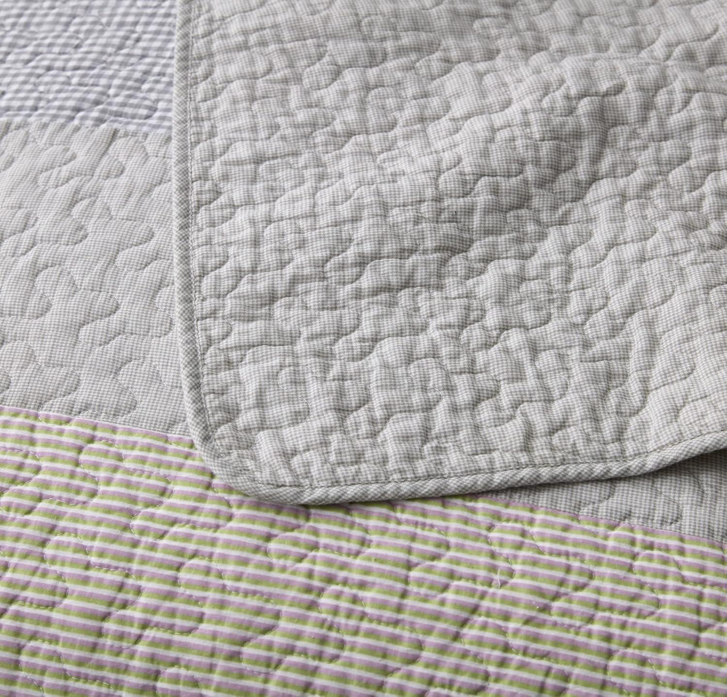 Chezmoi Collection Rene Lightweight Boho Chic Striped Cotton Quilt Set