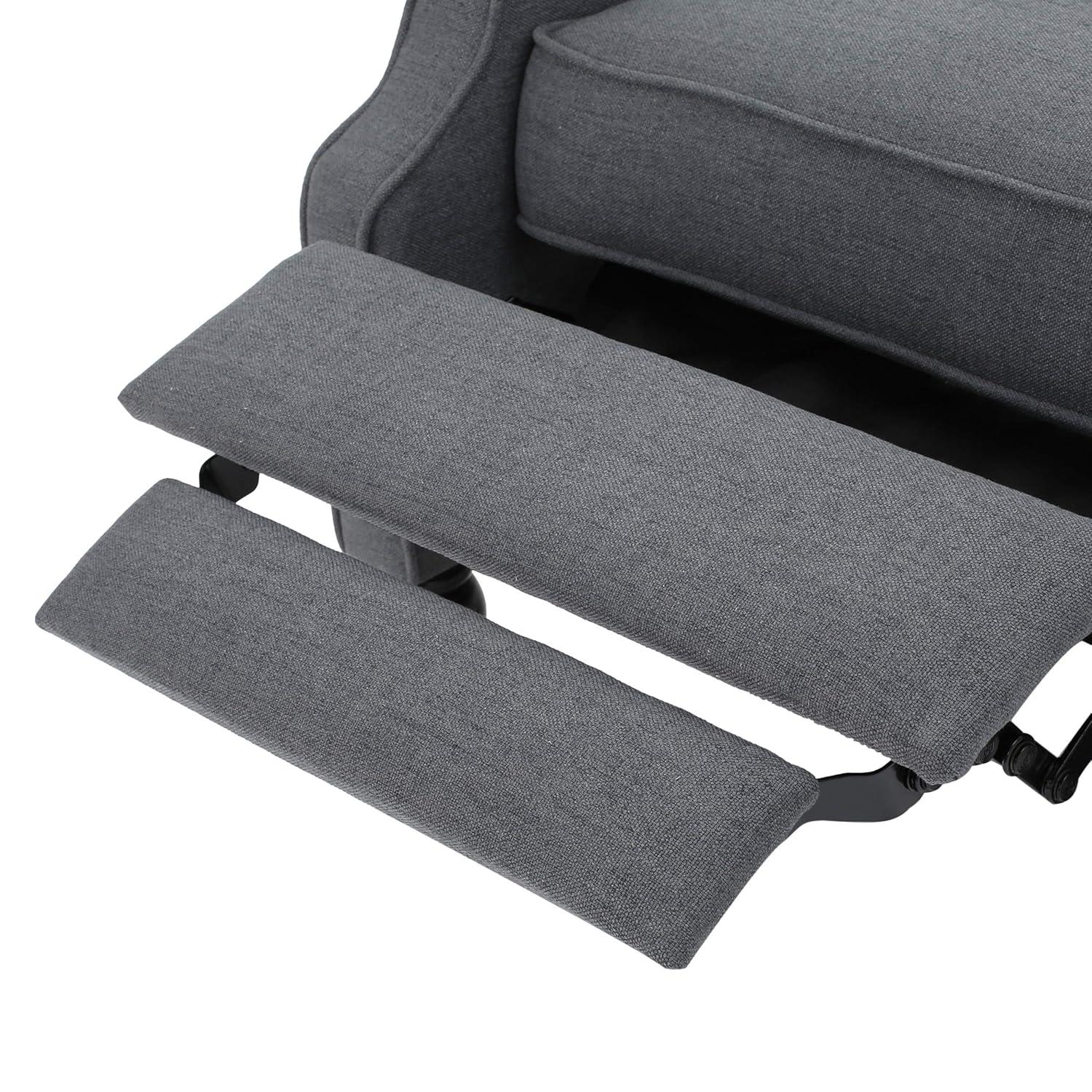 Noble House Walter Wingback Fabric Recliner, Set of 2, Gray
