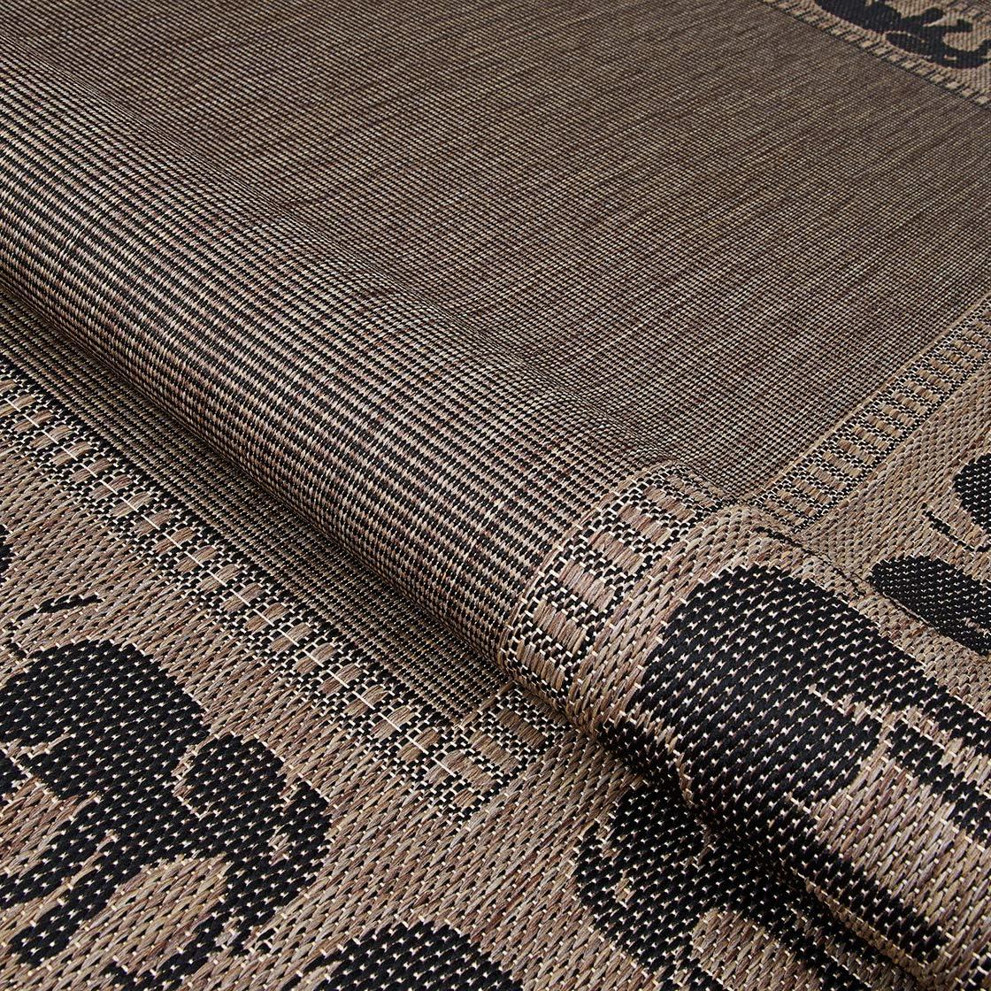 Couristan Elephant Area Rug, Cocoa/Black ,Runner, 2'3" x 7'10"