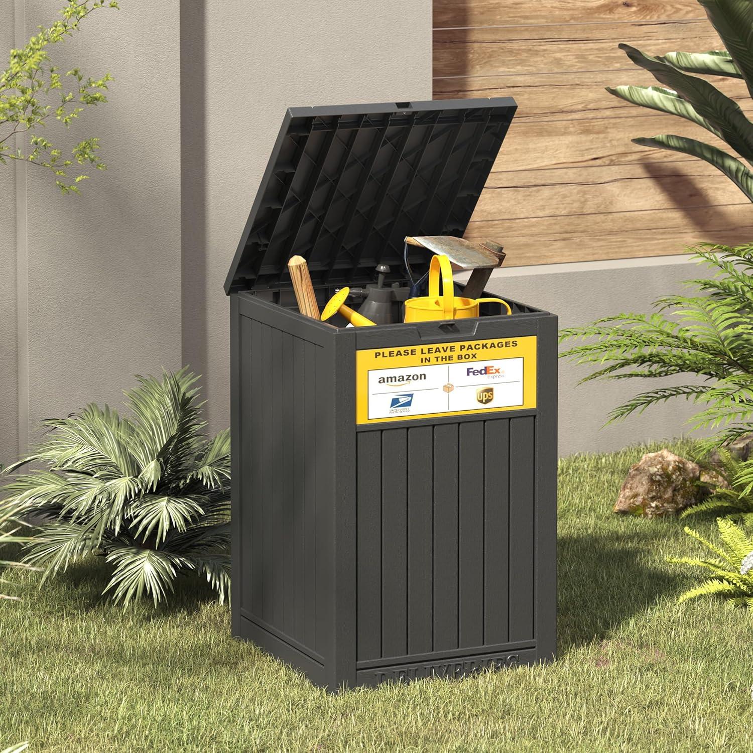 51 Gallon Outdoor Storage Box Delivery Letter Package Parcel Lock Mailbox Resin