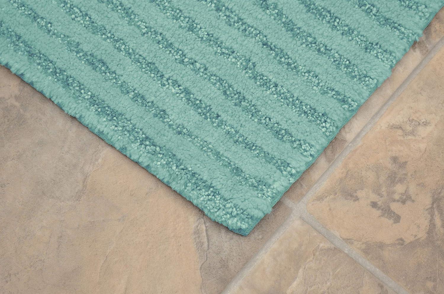 24"x40" Sheridan Plush Washable Nylon Bath Rug Sea foam - Garland