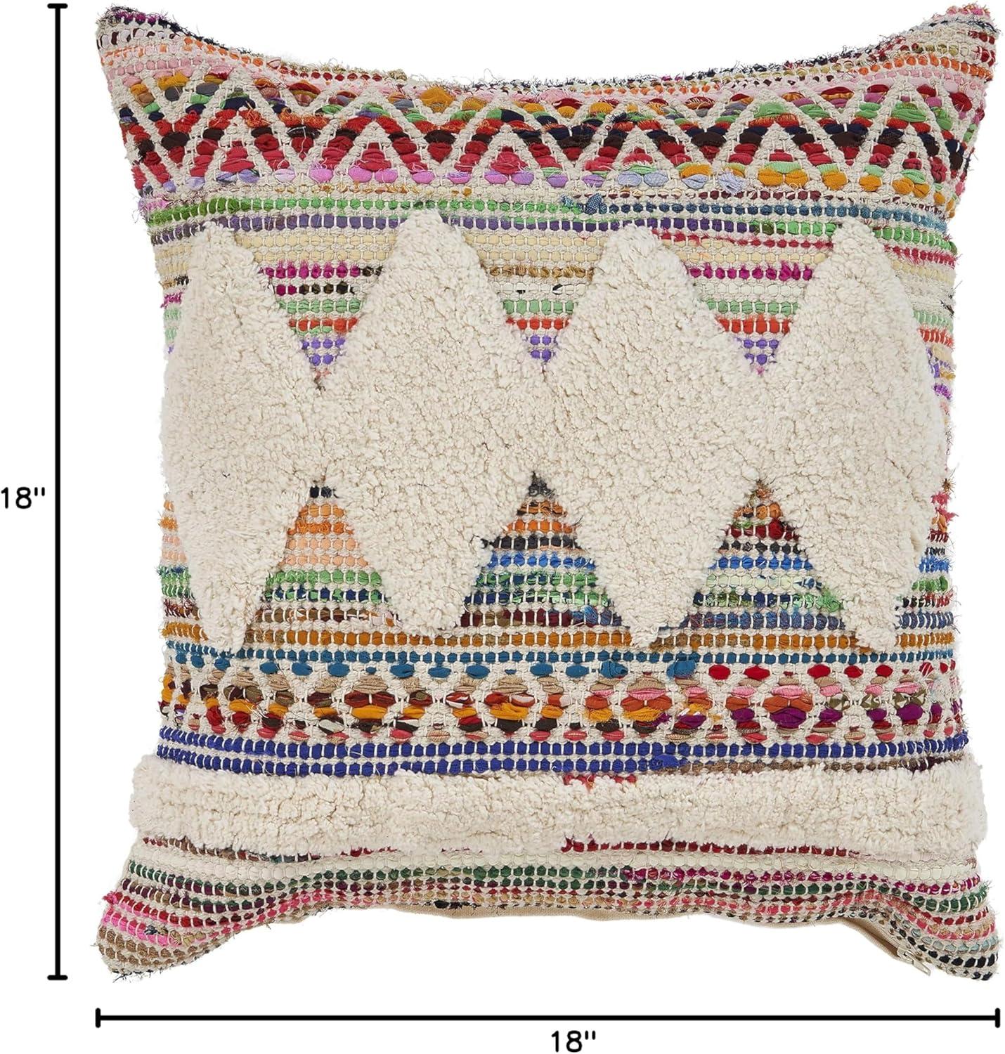 Amara 18" Multicolor Embroidered Cotton Throw Pillow Set