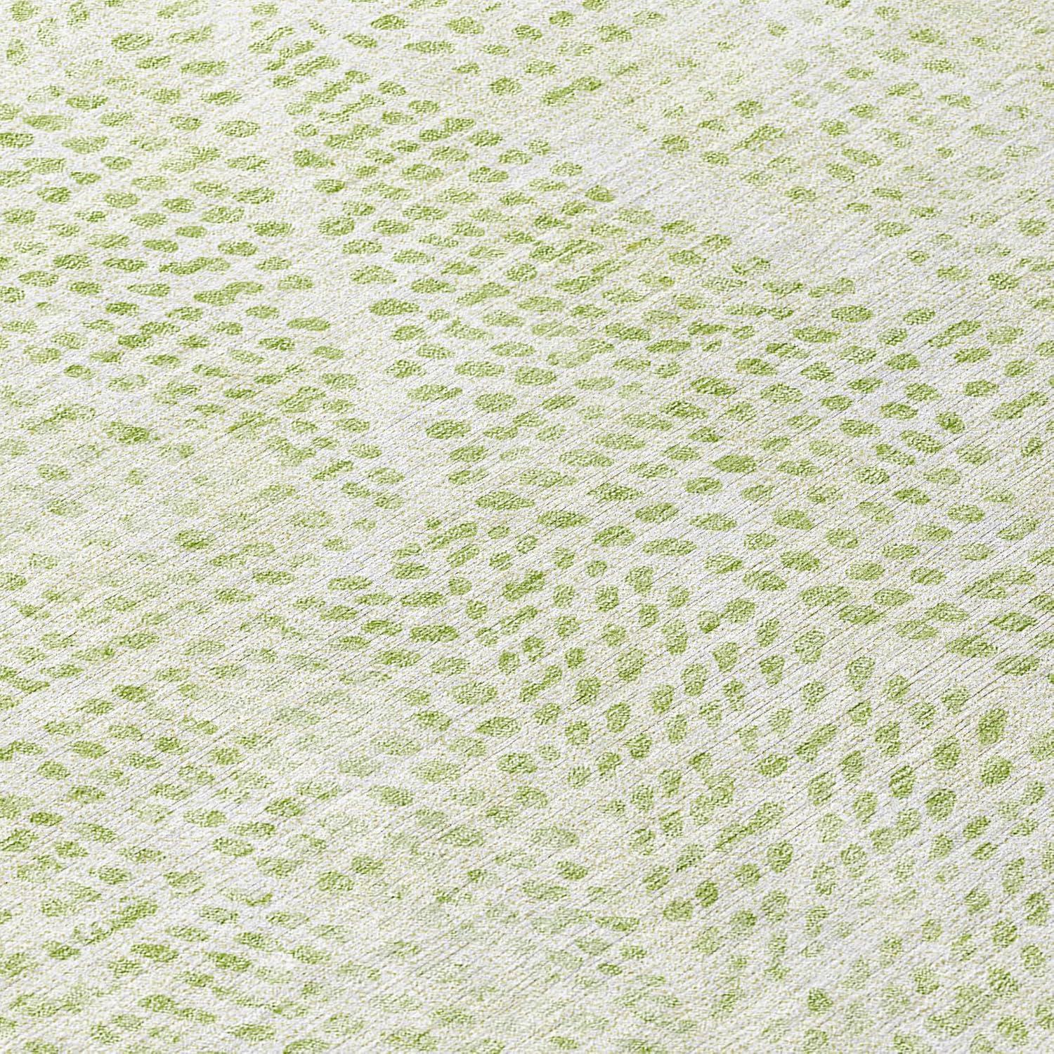 Aloe Green Diamond Pattern Washable 10' x 14' Area Rug