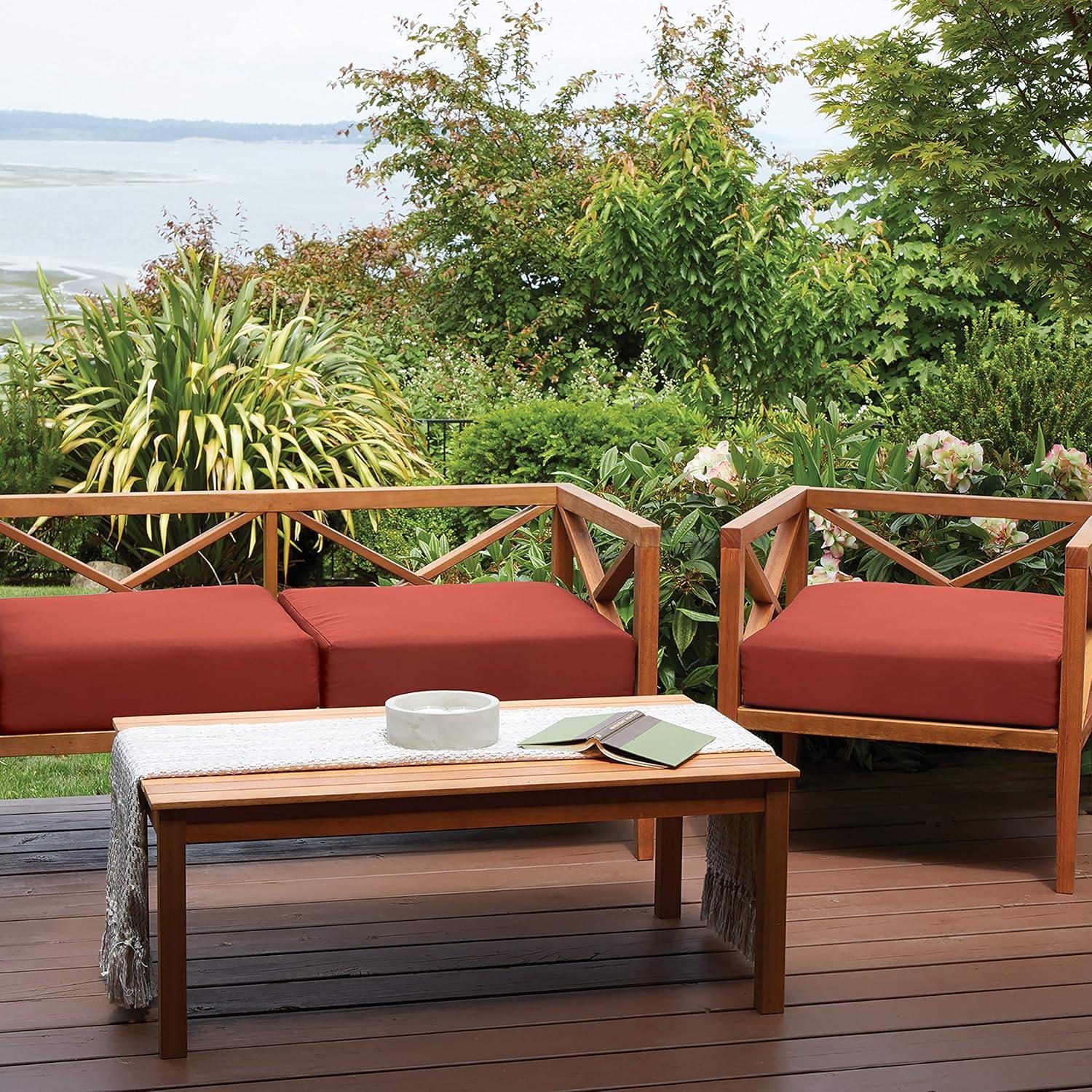 Classic Accessories Ravenna Water-Resistant 17 x 15 x 2 Inch Rectangle Outdoor Seat Cushion Slip Cover, Patio Furniture Chair Cushion Cover, Spice