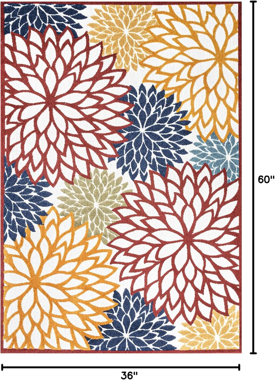 Minori Floral Indoor/Outdoor Runner Rug - JONATHAN Y