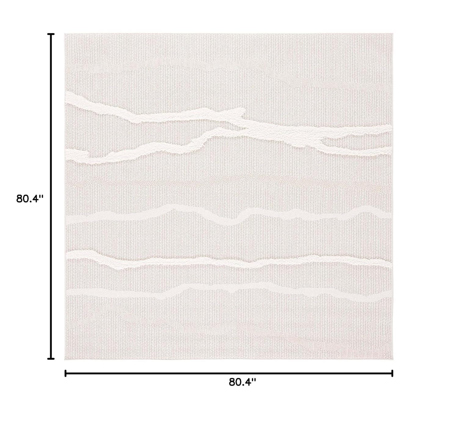 Trends TRD112 Power Loomed Indoor Area Rug - Beige/Ivory - 6'7"x6'7" - Safavieh