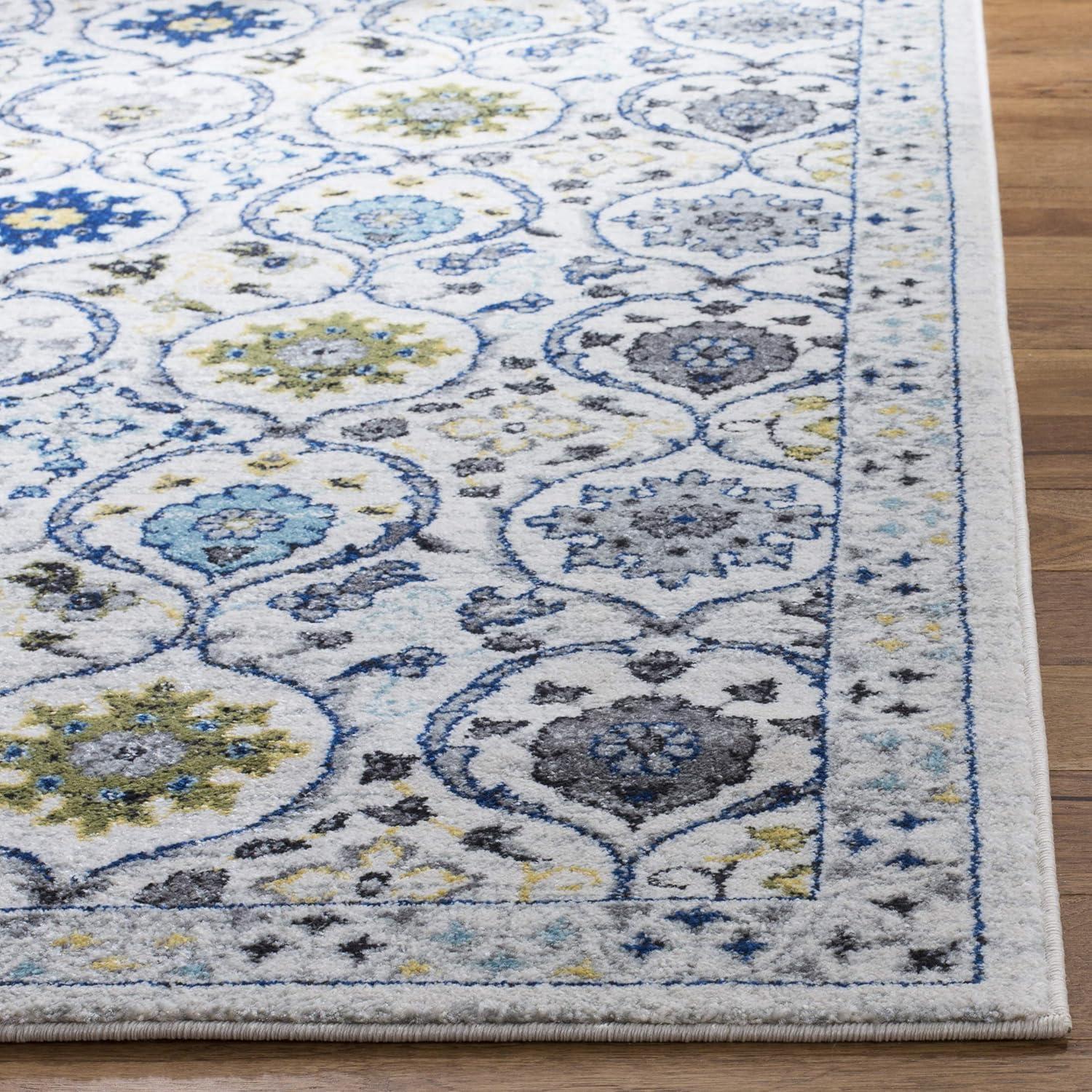 Evoke EVK210 Power Loomed Area Rug - Ivory/Blue - 6'7"x9' - Safavieh.