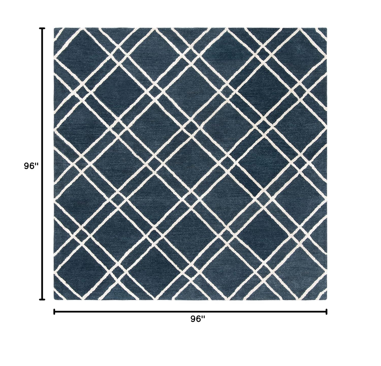 Himalaya HIM901 Handmade Area Rug - 8'x8' - Navy/Silver - Safavieh