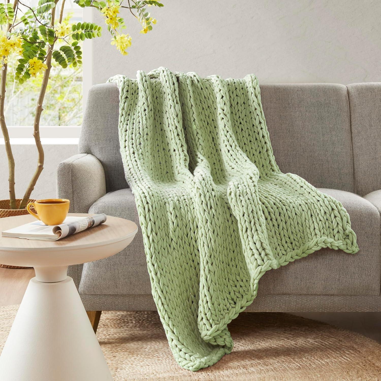 50"x60" Chunky Double Knit Handmade Throw Blanket - Madison Park