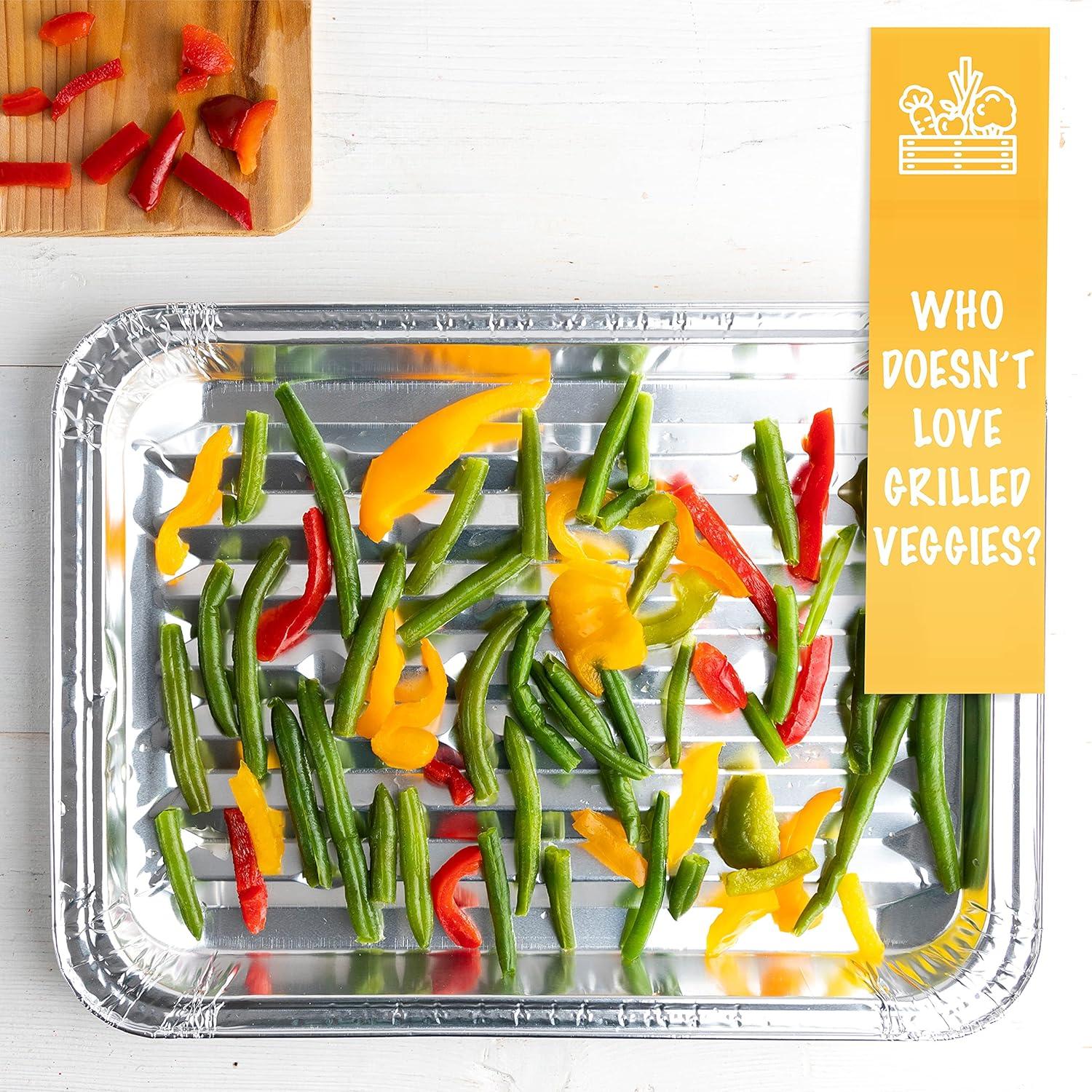 PLASTICPRO Aluminum Foil Grill Pans 9” x 13” Disposable Aluminum Foil Pans, 20-Pack