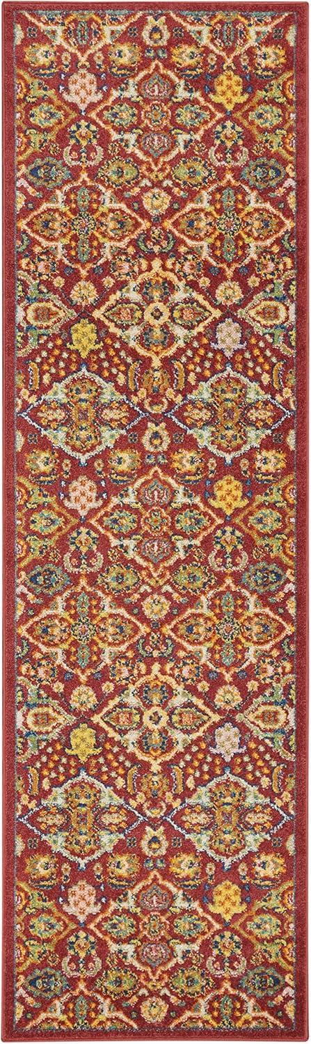 Nourison Allur Boho Indoor Area Rug Red Multicolor 2'3" x 7'6"