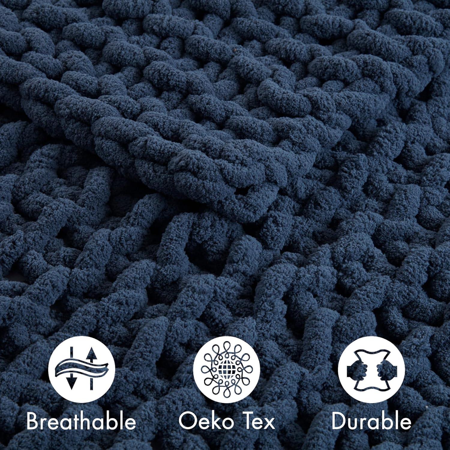 Madison Park Chenille Chunky Knit Throw