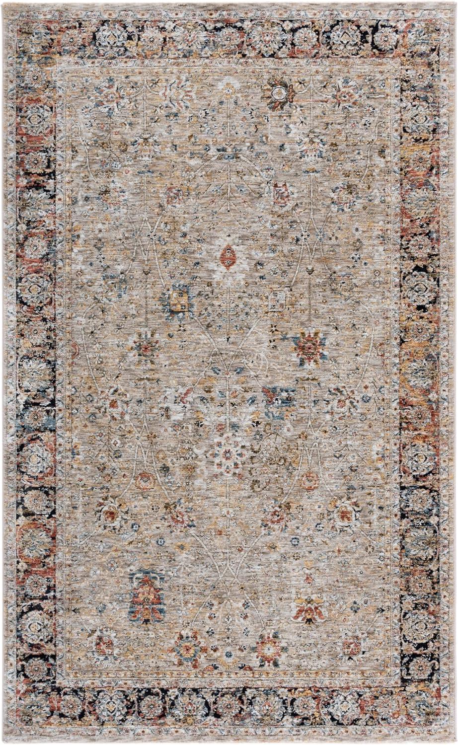 Silverado SVD112 Power Loomed Area Rug - Beige/Rust - 4'x6' - Safavieh.