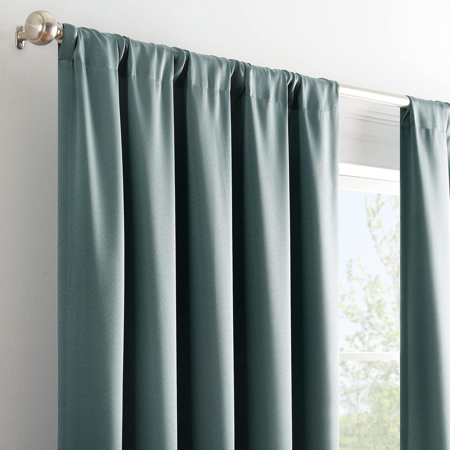 Eclipse Tricia Solid Curtain Panel, Room Darkening Rod Pocket Curtain Thermapanel (1 Panel)