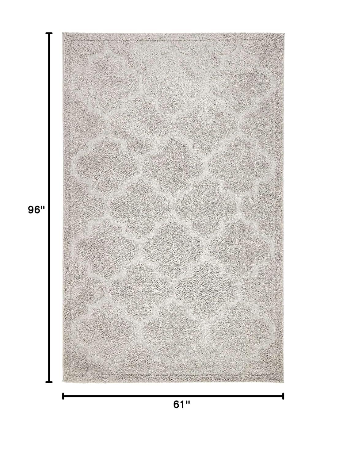 Unique Loom 5' 1 x 8' 0 Gray Trellis Shag Traditional Area Rug
