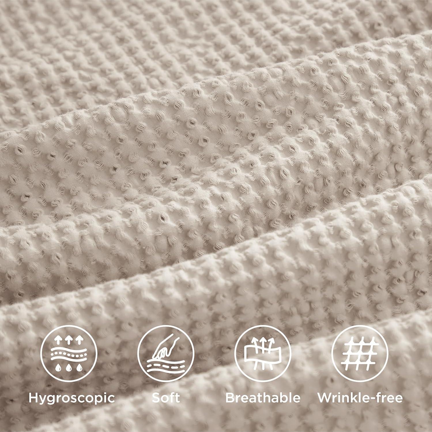 Bedsure Bedsure Cotton Duvet Cover Set - 100% Cotton Waffle Weave Coconut Duvet Cover